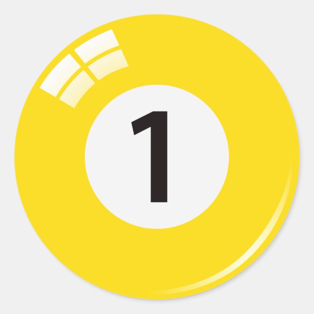 Number one pool ball stickers/labels classic round sticker (Front)