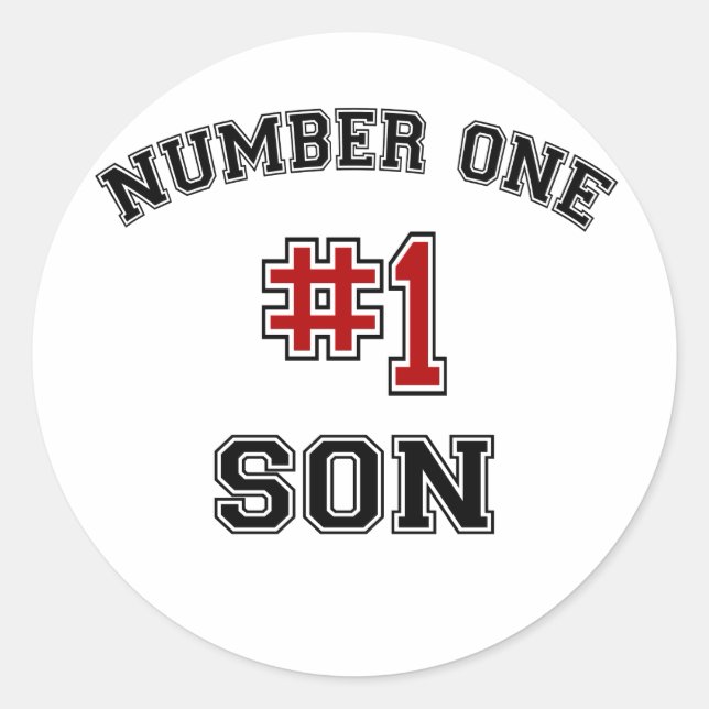 Number One Son Classic Round Sticker (Front)