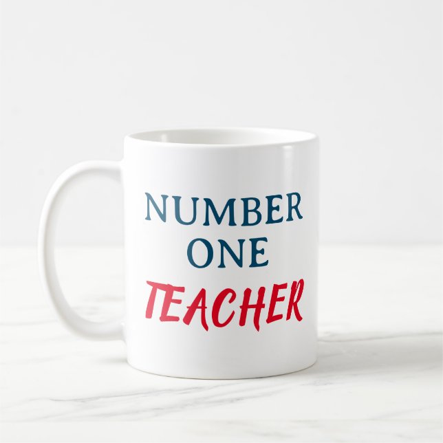 Number One Teacher Coffee Mug (Left)