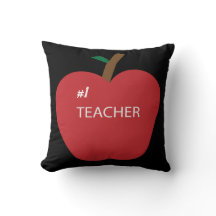 Number One Teacher Throw Pillow