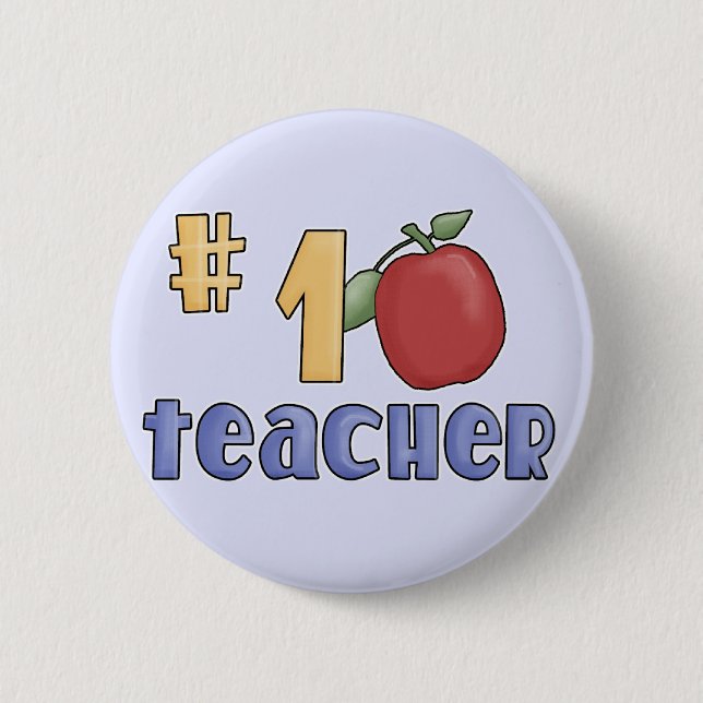 Number One Teacher Tshirts and Gifts 6 Cm Round Badge (Front)
