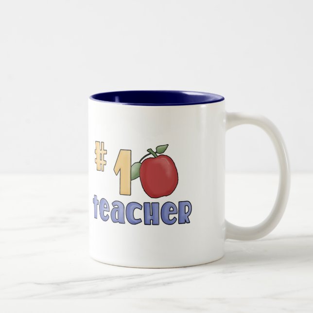 Number One Teacher Two-Tone Coffee Mug (Right)