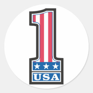 Number One USA Classic Round Sticker