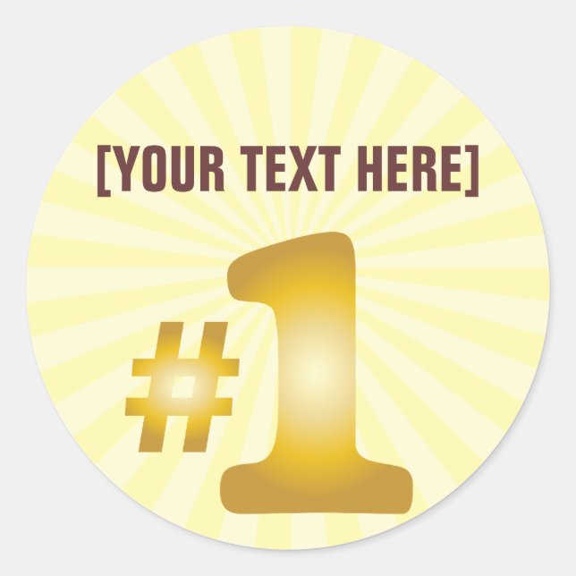number one with custom name classic round sticker (Front)