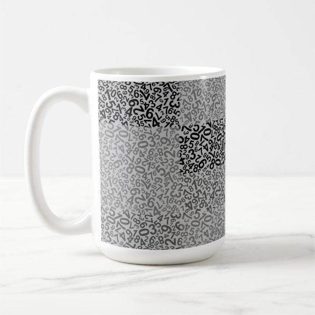 Number pattern 01 w LGrey Coffee Mug (Left)