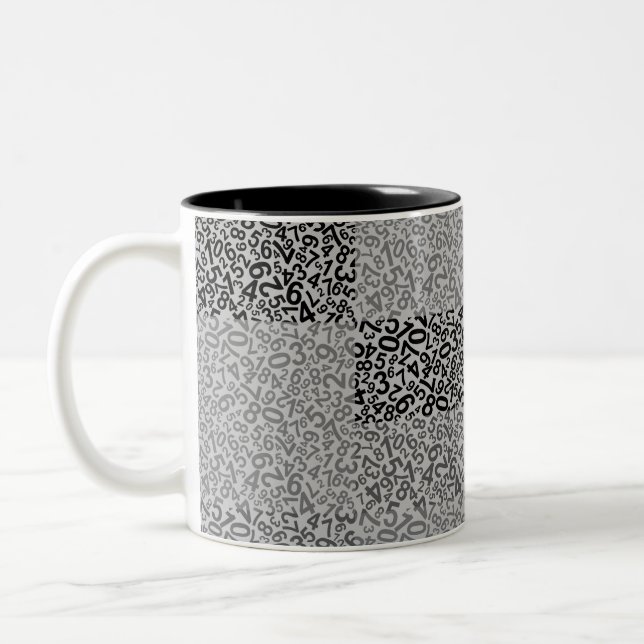 Number pattern 01 w LGrey Two-Tone Coffee Mug (Left)