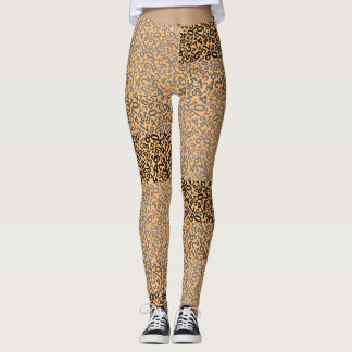 Number pattern 01 w YelloeOrange BG Leggings