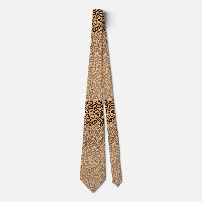 Number pattern 01 w YelloeOrange BG Tie (Front)