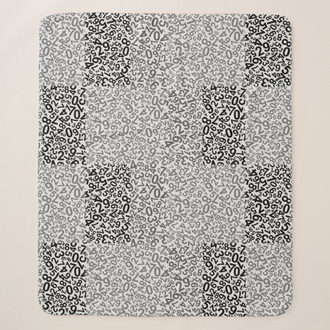 Number Pattern 01w. Offwhite BG Sherpa Blanket (Front)