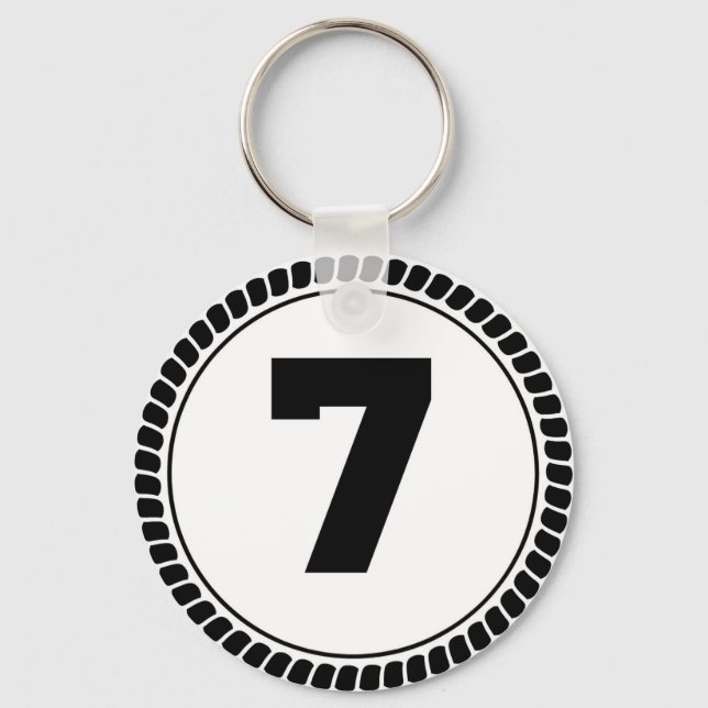 Number Seven Circle Key Ring (Front)
