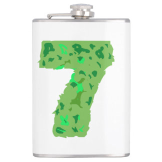 Number seven with camouflage color hip flask