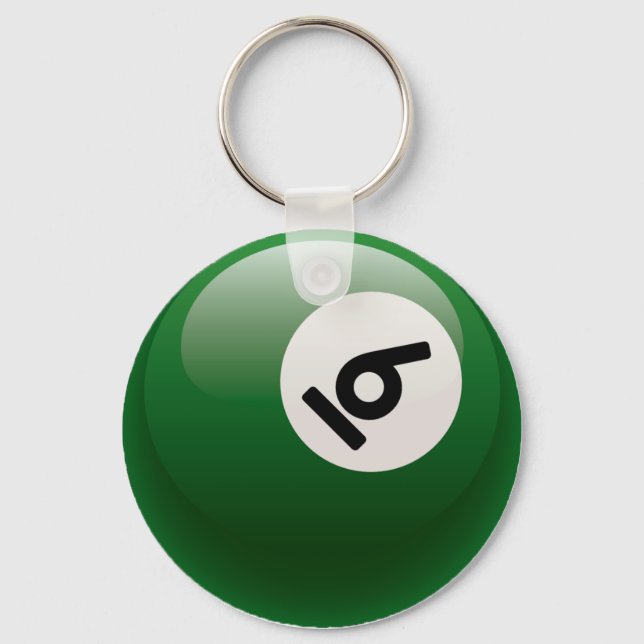 NUMBER SIX BILLIARDS BALL KEY RING (Front)