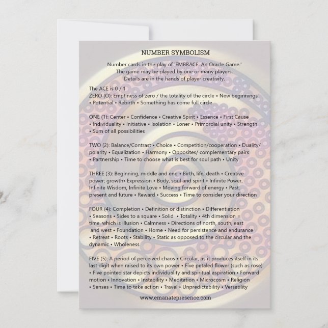 NUMBER SYMBOLISM - Invitation (Front)