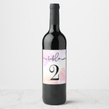 Number table Wine label. Wine Label