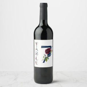 Number table Wine label. Wine Label