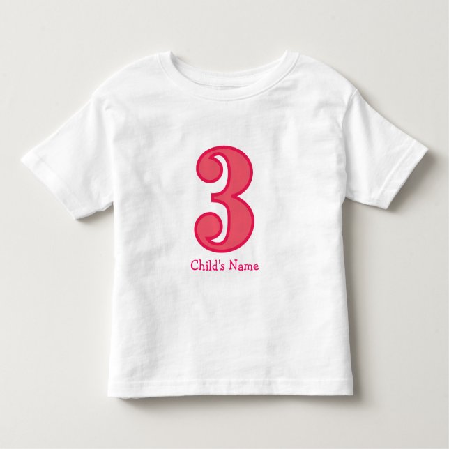 number three girl, Child's Name Toddler T-Shirt (Front)
