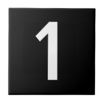 Number Tiles<br><div class="desc">Ceramic number or letter tiles.   You customise with the numbers you need for your ceramic tile or mosaic sign.  Letter tile for signs,  house numbers
White on black</div>