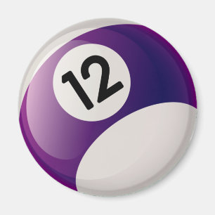 NUMBER TWELVE BILLIARDS BALL MAGNET