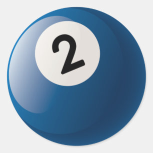 NUMBER TWO BILLIARDS BALL CLASSIC ROUND STICKER