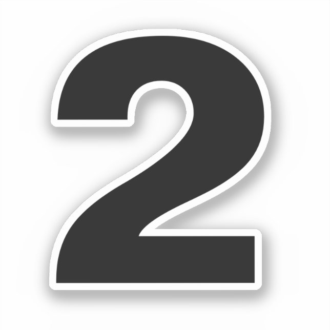 Number Two Black and White Sticker (Front)