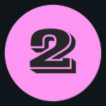 Number Two Large Round Violet Stickers by Janz<br><div class="desc">Sticker Designs by Janz © 2008-2017 Jan Fitzgerald. All rights reserved. Graphic Design,  Artwork,  & Photography by Jan & Michael Fitzgerald.</div>