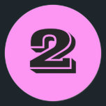 Number Two Large Round Violet Stickers by Janz<br><div class="desc">Sticker Designs by Janz © 2008-2017 Jan Fitzgerald. All rights reserved. Graphic Design,  Artwork,  & Photography by Jan & Michael Fitzgerald.</div>