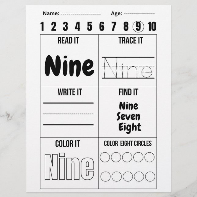 Number worksheets,Number Tracing Worksheet Custom Letterhead (Front)