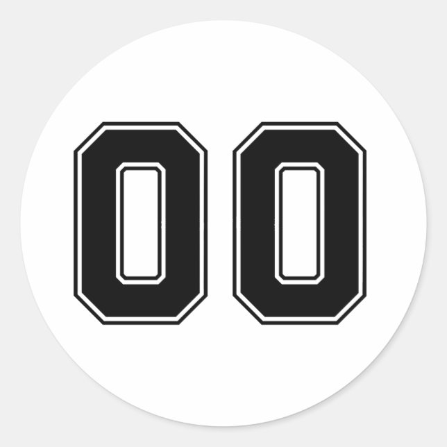 Number Zero 00 Sport Font Sticker (Front)
