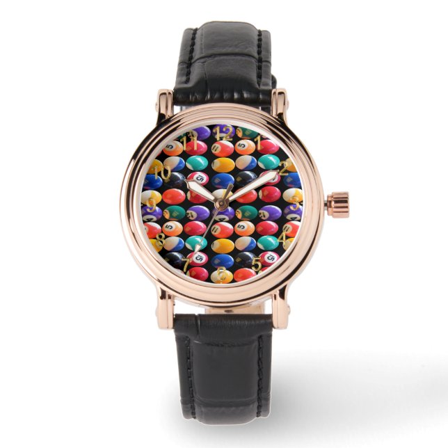 Numbered And Coloured Eight Balls,  Watch (Front)