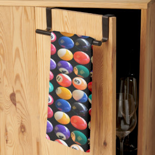 Numbered And Coloured Eightballs  Dish Towel