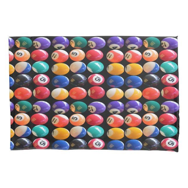Numbered And Coloured Eightballs  Pillowcase (Front)