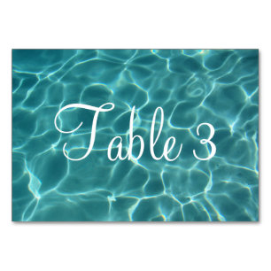 Numbered Aqua Green Swimming Pool Table Number