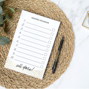 Numbered Checkbox To Do List Custom Name Post-it Notes