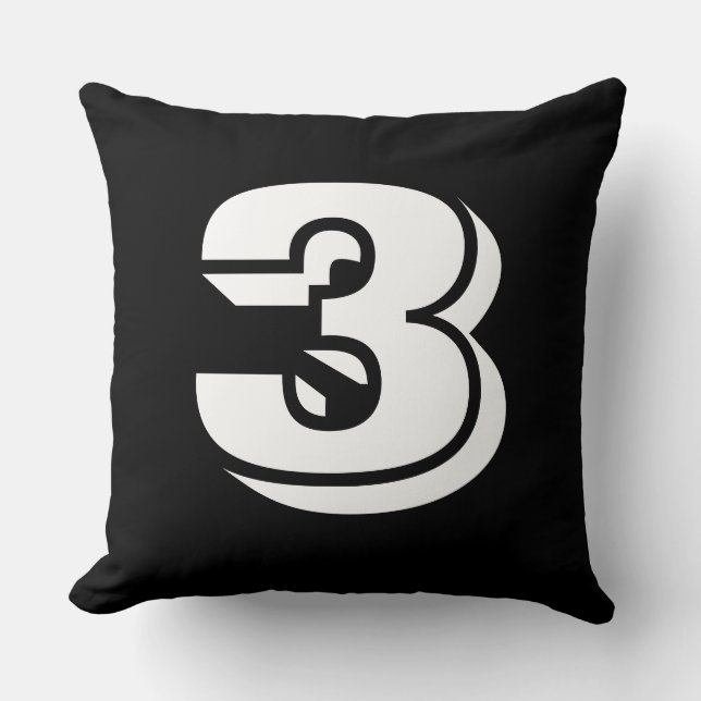 Numbered - White on Red Cushion (Front)