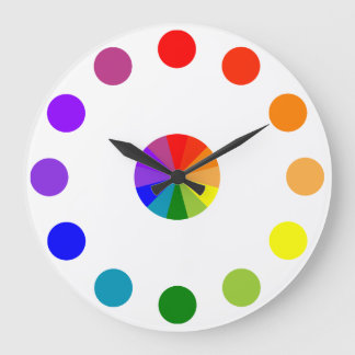Numberless RYB Colour Wheel Clock-4 Large Clock