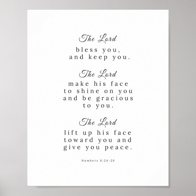 Numbers6:24-26 scripture poster, bible verse print (Front)
