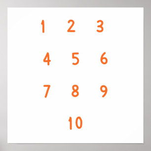 numbers 1-10 counting Poster Prints