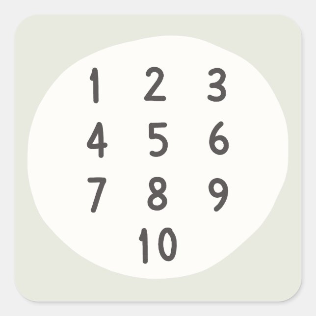 numbers 1-10 counting Stickers & Labels (Front)