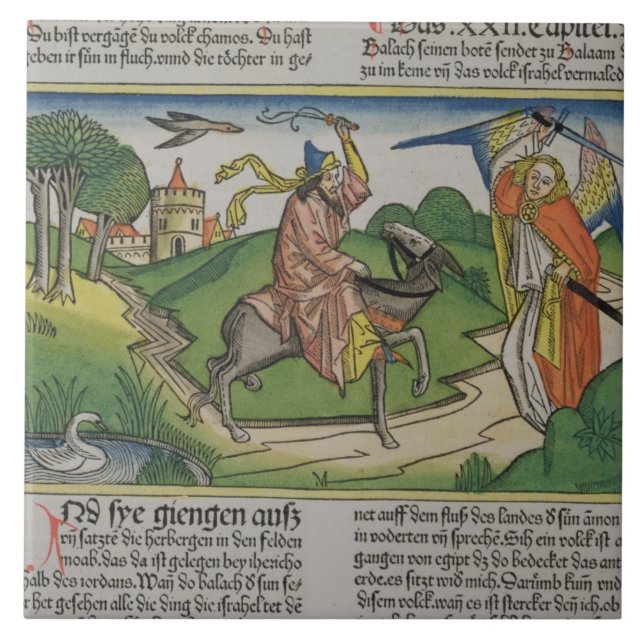 Numbers 22 20-35 Balaam's talking ass, from the 'N Tile (Front)