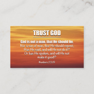 Numbers 23:19   TRUST GOD Is Not A Man Scripture Business Card