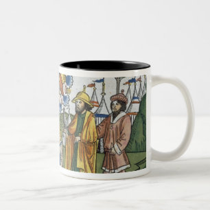 Numbers 27 18-23 Moses lays his hand upon Joshua, Two-Tone Coffee Mug