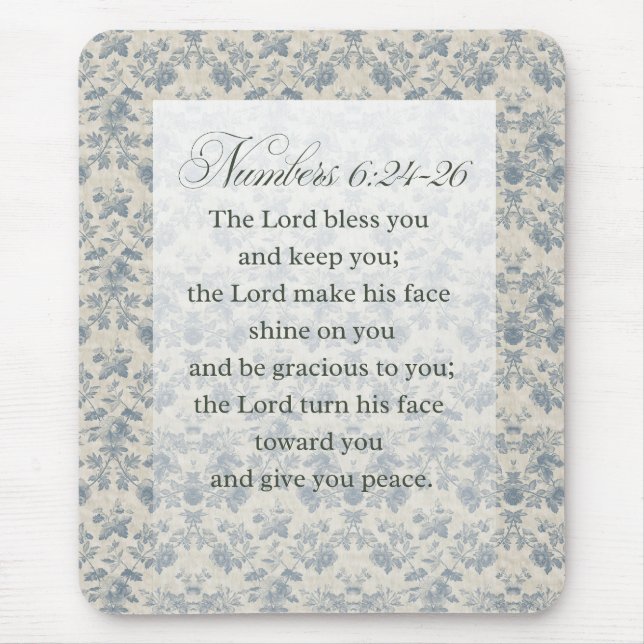 Numbers 6:24-26 Bible Verse Art Mouse Pad (Front)