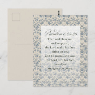 Numbers 6:24-26 Bible Verse Art Postcard