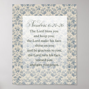 Numbers 6:24-26 Bible Verse Art Poster