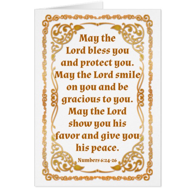 Numbers 6:24-26 Bible Verse Card (Front)