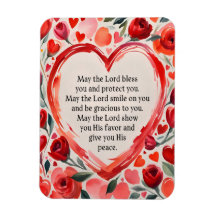 Numbers 6:24-26 Hearts and Flowers Flexible Magnet