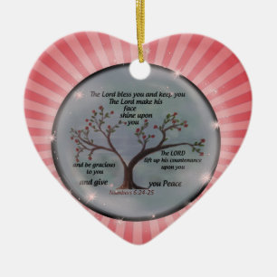 Numbers 6:24-26 Lord Bless You and Keep You Peace Ceramic Ornament