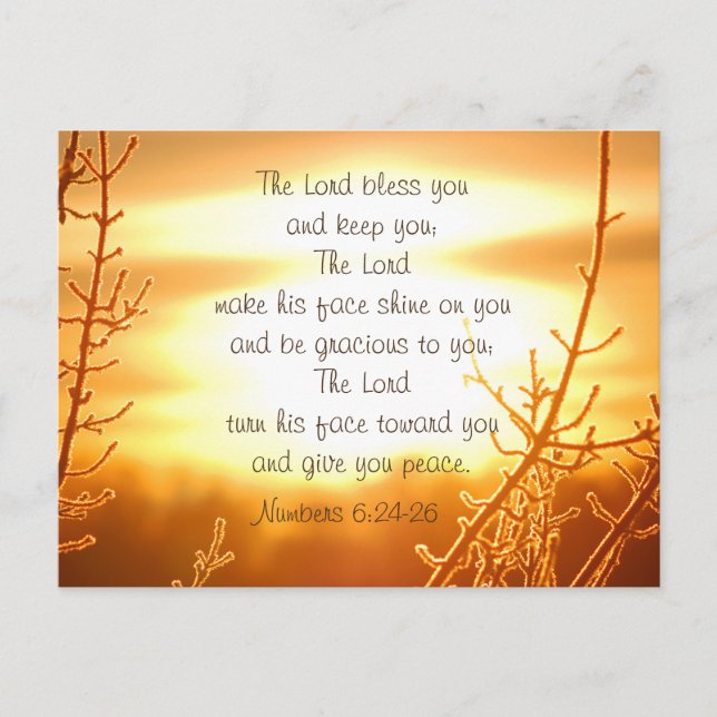 Numbers 6 24-26 Lord's Blessing Bible Verse Postcard (Front)