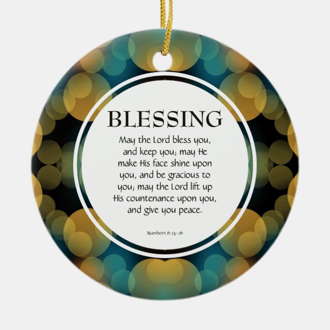 Numbers 6:24-26 | MAY THE LORD BLESS YOU Ceramic Ornament (Front)