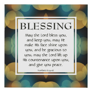 Numbers 6:24-26   MAY THE LORD BLESS YOU Faux Canvas Print